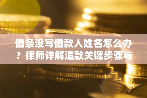 武汉借条没写借款人姓名怎么办？律师详解追款关键步骤与证据链构建